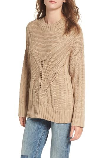 Women's Moon River Oversize Drop Shoulder Sweater - Beige