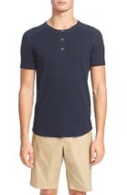 Men's Wings + Horns 'base' Short Sleeve Henley - Blue