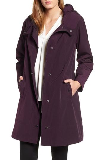 Women's Gallery A-line Raincoat - Burgundy