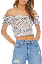 Women's Astr The Label Tori Off The Shoulder Crop Top - Blue