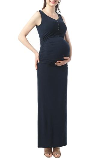 Women's Kimi And Kai Ruby Maternity Maxi Tank Dress - Blue