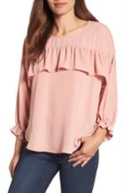 Women's Halogen Ruffle Front Blouse, Size - Pink