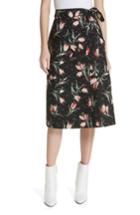 Women's Rebecca Taylor Floral Ikat Wrap Skirt - Black