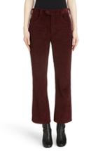 Women's Isabel Marant Mereo Velvet Crop Flare Pants Us / 36 Fr - Burgundy