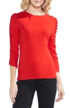 Women's Vince Camuto Ruched Sleeve Tee - Red