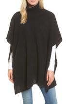 Women's Halogen Cashmere Turtleneck Poncho, Size - Black