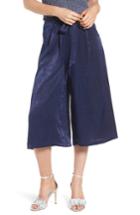 Women's 4si3nna Tie Front Satin Culottes - Blue