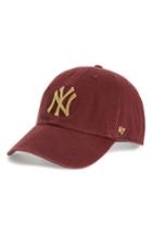 Women's '47 Clean Up New York Yankees Metallic Baseball Cap - Red