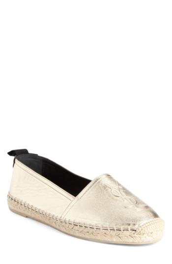 Women's Saint Laurent Logo Espadrille Us / 35eu - Metallic