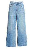 Women's Topshop Crop Wide Leg Jeans W X 32l (fits Like 28-29w) - Blue
