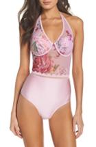 Women's Ted Baker London Serenity Mesh One-piece Swimsuit A/b - Pink