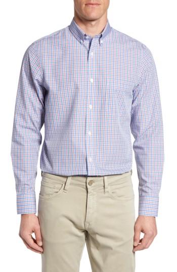 Men's Nordstrom Men's Shop Smartcare(tm) Regular Fit Windowpane Sport Shirt - Blue