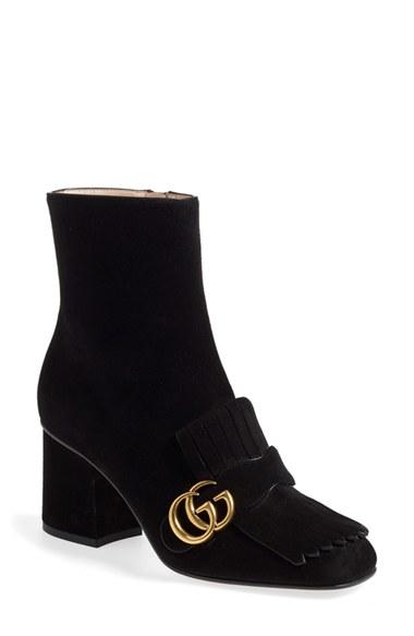 Women's Gucci 'marmont' Fringe Bootie