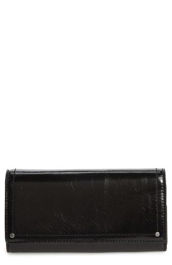 Women's Treasure & Bond Glazed Leather Continental Wallet - Black