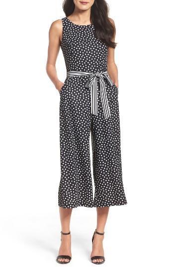 Women's Gabby Skye Polka Dot Culotte Jumpsuit - Black