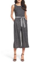 Women's Gabby Skye Polka Dot Culotte Jumpsuit - Black