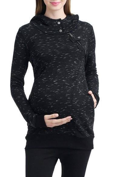 Women's Kimi And Kai Zena Asymmetrical Zip Maternity Hoodie