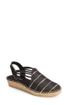 Women's Toni Pons 'nantes' Silk Stripe Sandal Eu - Black
