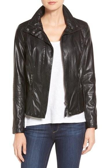Women's Kut From The Kloth 'elena' Faux Leather Motocross Jacket - Black
