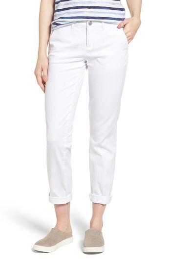 Petite Women's Caslon Boyfriend Chinos P - White