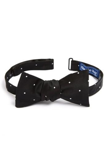 Men's The Tie Bar Silk Dot Bow Tie, Size - Black (online Only)
