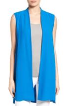 Women's Eileen Fisher Long Silk Vest - Blue