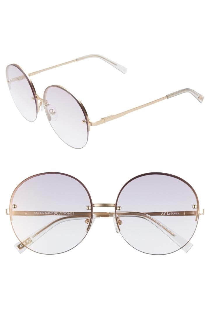 Women's Le Specs Say My Name 61mm Semi Rimless Round Sunglasses -