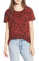 Women's Pam & Gela Leopard Print Cutout Tee - Red