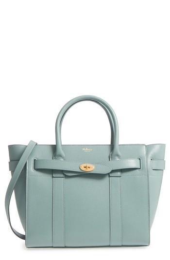 Mulberry Small Zipped Bayswater Calfskin Leather Satchel - Blue