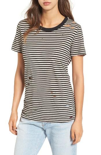 Women's N:philanthropy Fox Distressed Stripe Tee - Black