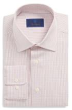 Men's David Donahue Regular Fit Check Dress Shirt .5 - 32/33 - Orange