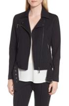 Women's Kenneth Cole New York Pinstripe Moto Jacket - Blue