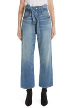 Women's 3x1 Nyc Kelly Paperbag Waist Ankle Wide Leg Jeans - Blue