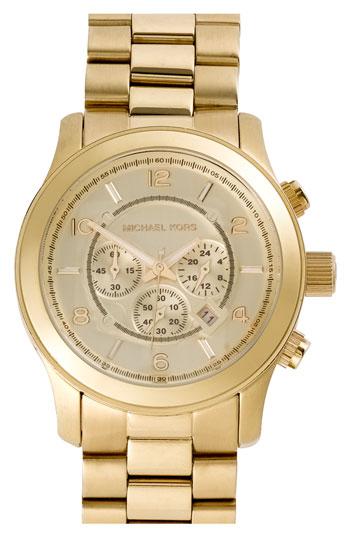 Michael Kors 'Large Gold Runway' Watch Gold One Size
