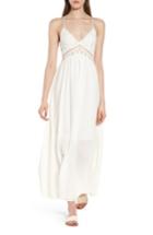 Women's Moon River Lace Inset Empire Waist Maxi Dress - White