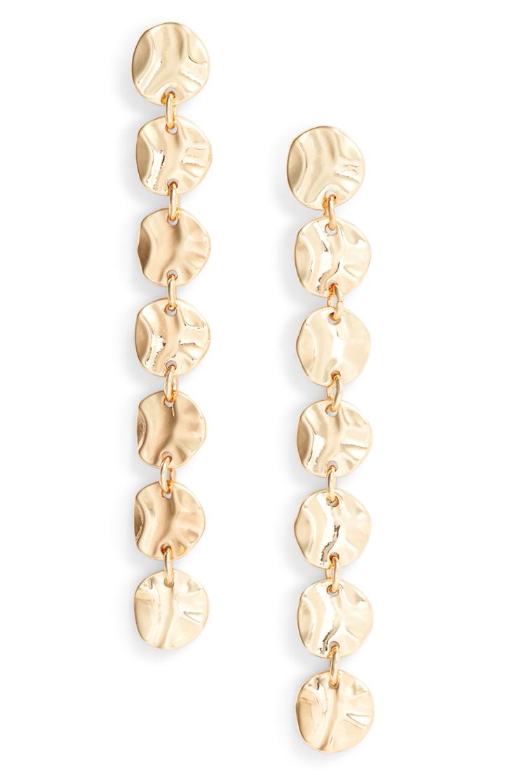 Women's Halogen Molten Disc Linear Earrings