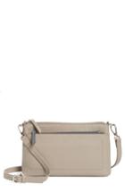 Nordstrom Brixton Convertible Leather Crossbody Bag With Pop-out Card Holder - Grey