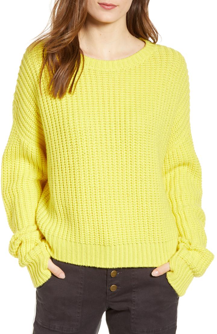 Women's Pam & Gela High/low Sweater, Size - Yellow