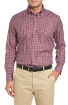 Men's Peter Millar Isle Check Regular Fit Sport Shirt - Burgundy