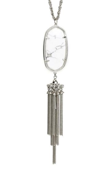 Women's Kendra Scott 'rayne' Tassel Pendant Necklace - Silver/ White Howlite