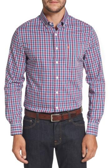 Men's Johnnie-o Parklan Check Sport Shirt - Purple