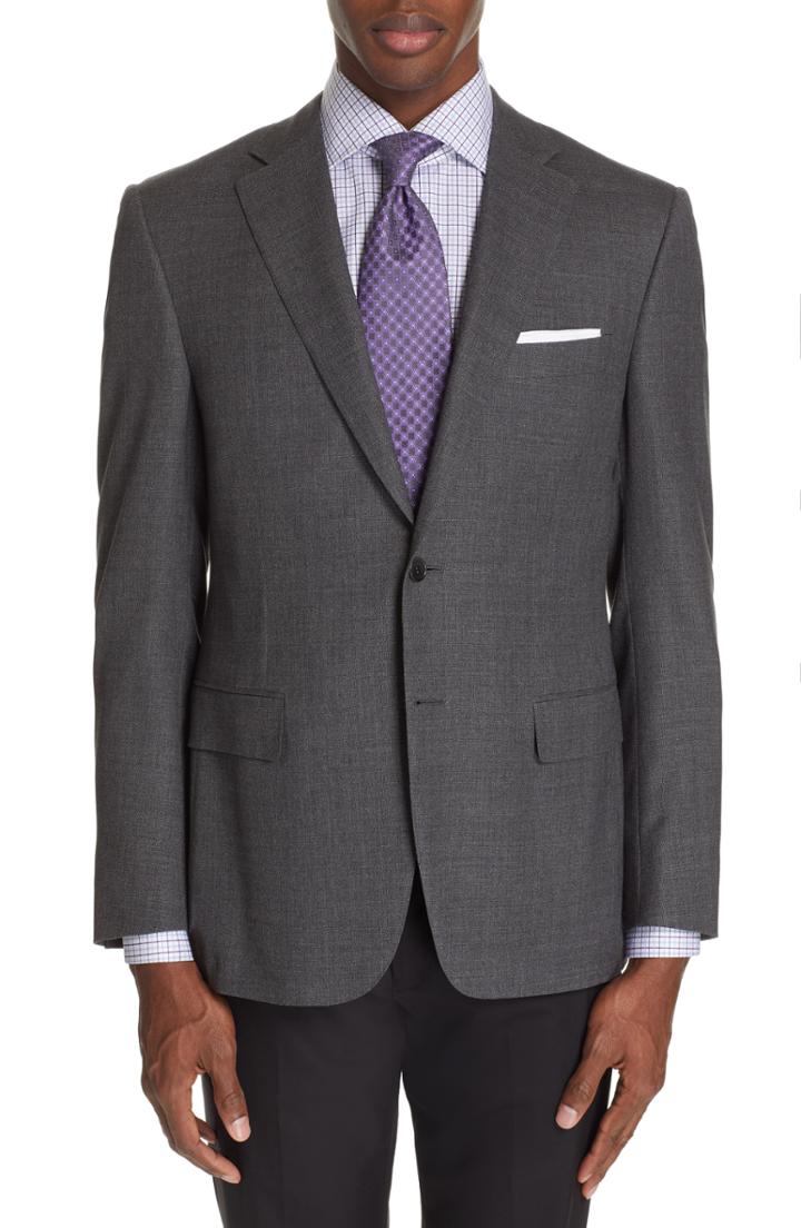 Men's Canali Sienna Classic Fit Solid Wool Sport Coat Us / 46 Eus - Grey