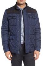 Men's Cole Haan Mixed Media Quilted Jacket, Size - Blue