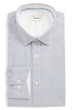 Men's Ted Baker London Olymppa Trim Fit Print Dress Shirt - 32/33 - Grey