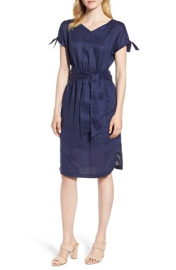 Women's Anne Klein Cold Shoulder Linen Dress - Blue