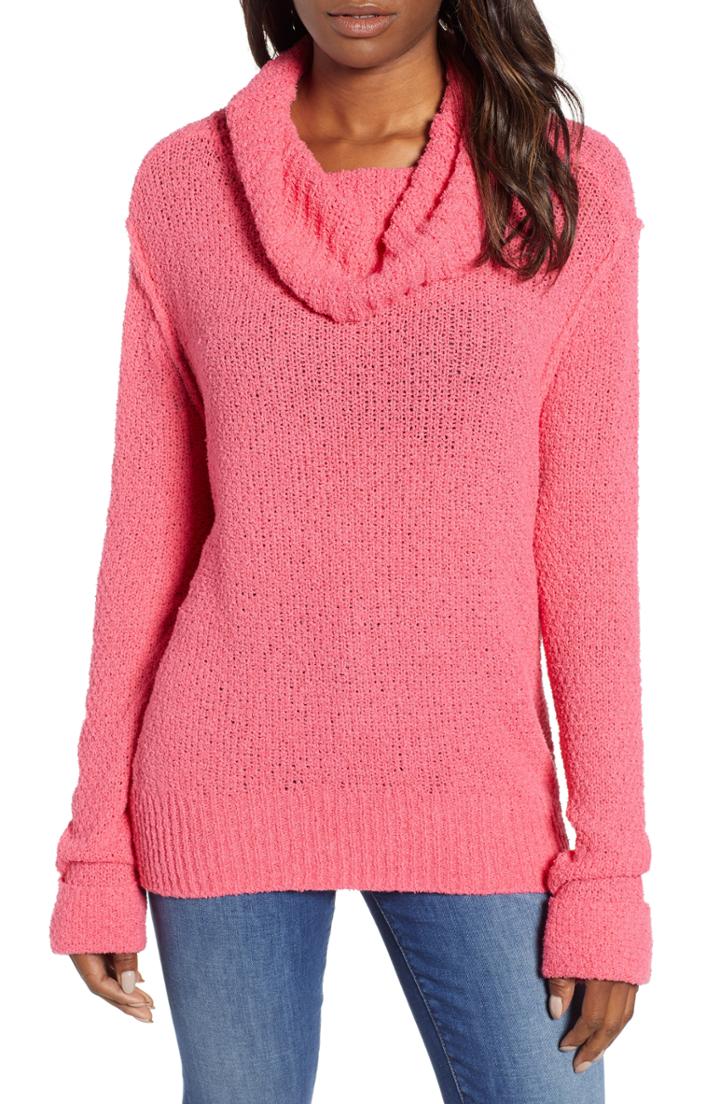 Women's Caslon Cuff Sleeve Sweater - Pink