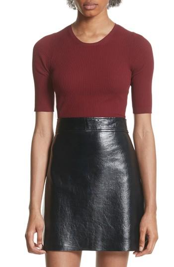 Women's Theory Ribbed Crewneck Top - Red