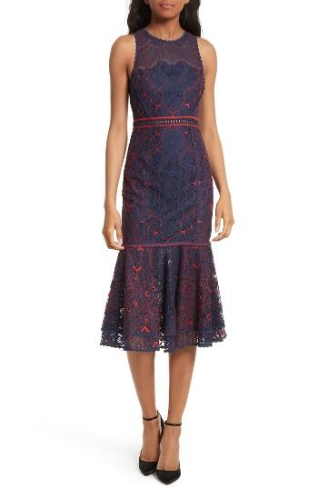 Women's Jonathan Simkhai Lace Ruffle Hem Dress - Blue
