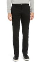 Men's Bugatchi Garment Dye Flat Front Straight Leg Chino Pants - Black