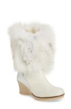 Women's Pajar Angelina Genuine Fox Fur Wedge Boot -7.5us / 38eu - White
